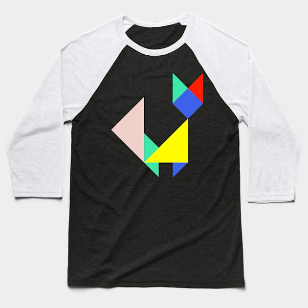 geometric cat Baseball T-Shirt by A tone for life